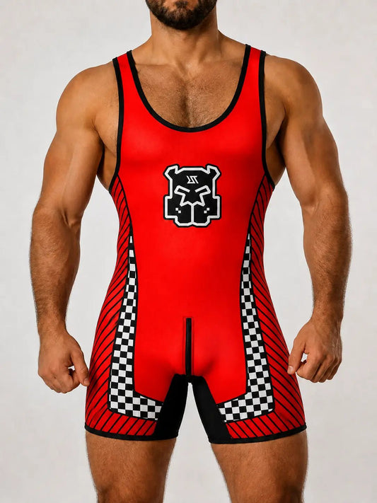 Pup Icon Zipper Singlet. Red - NSG322-Y1 - www.maskulo.berlin - Local store