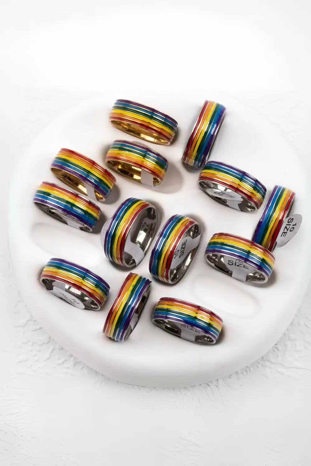 Rainbow Steel 8 mm Finger Ring - NQ3322-Y1 2 - www.maskulo.berlin Local City Store