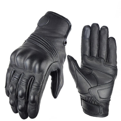Real Leather Molded Knuckles Biker Gloves. Black Solid - NQ3312-Y1 4 - www.maskulo.berlin Local City Store