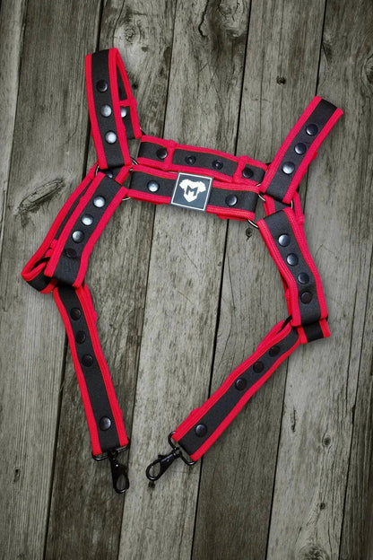 Riven Hexguard. Neoprene Body Harness. Black + Red - MHR191-YX - www.maskulo.berlin - Local store