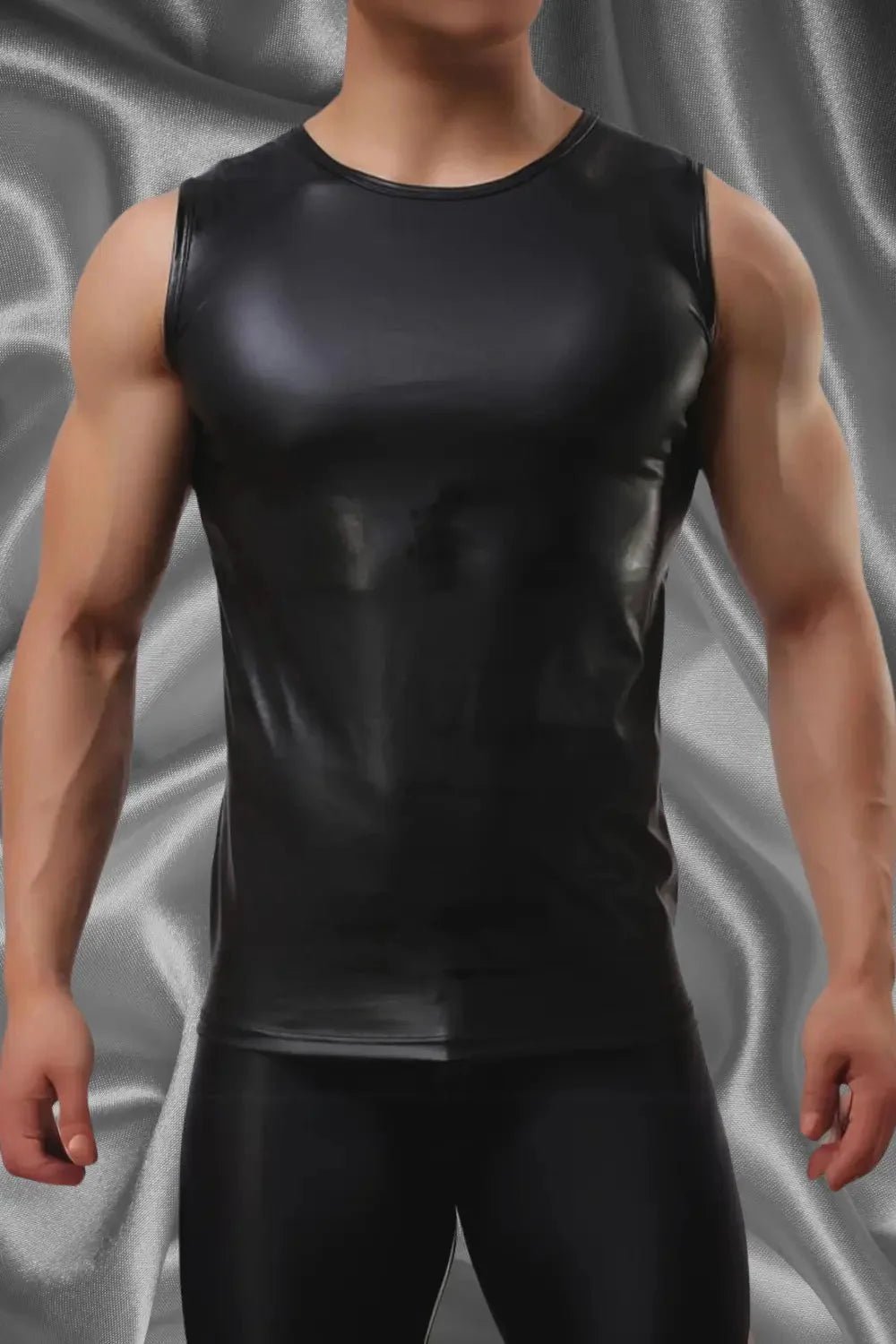 Rod Steelbod Sleeveless Top. Black PU Leather - MTP176-Y1 5 - www.maskulo.berlin Local City Store