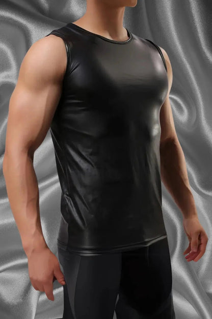 Rod Steelbod Sleeveless Top. Black PU Leather - MTP176-Y1 3 - www.maskulo.berlin Local City Store