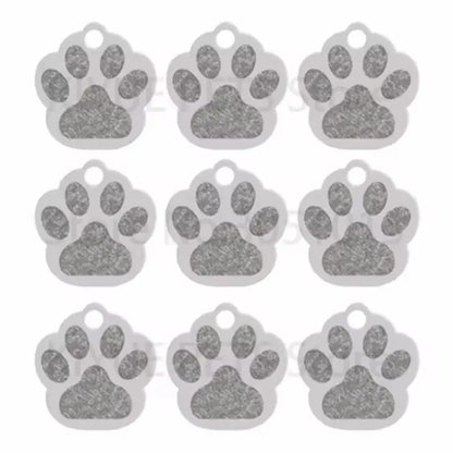 Puppy Paw 35 mm Metal Tag Keychain. Silver