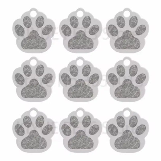 Puppy Paw 28 mm Metal Tag Keychain. Silver