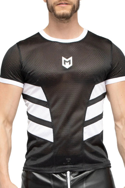 Skulla. Mesh T-Shirt. Black+White - MTS103-Y1 - www.maskulo.berlin - Local store