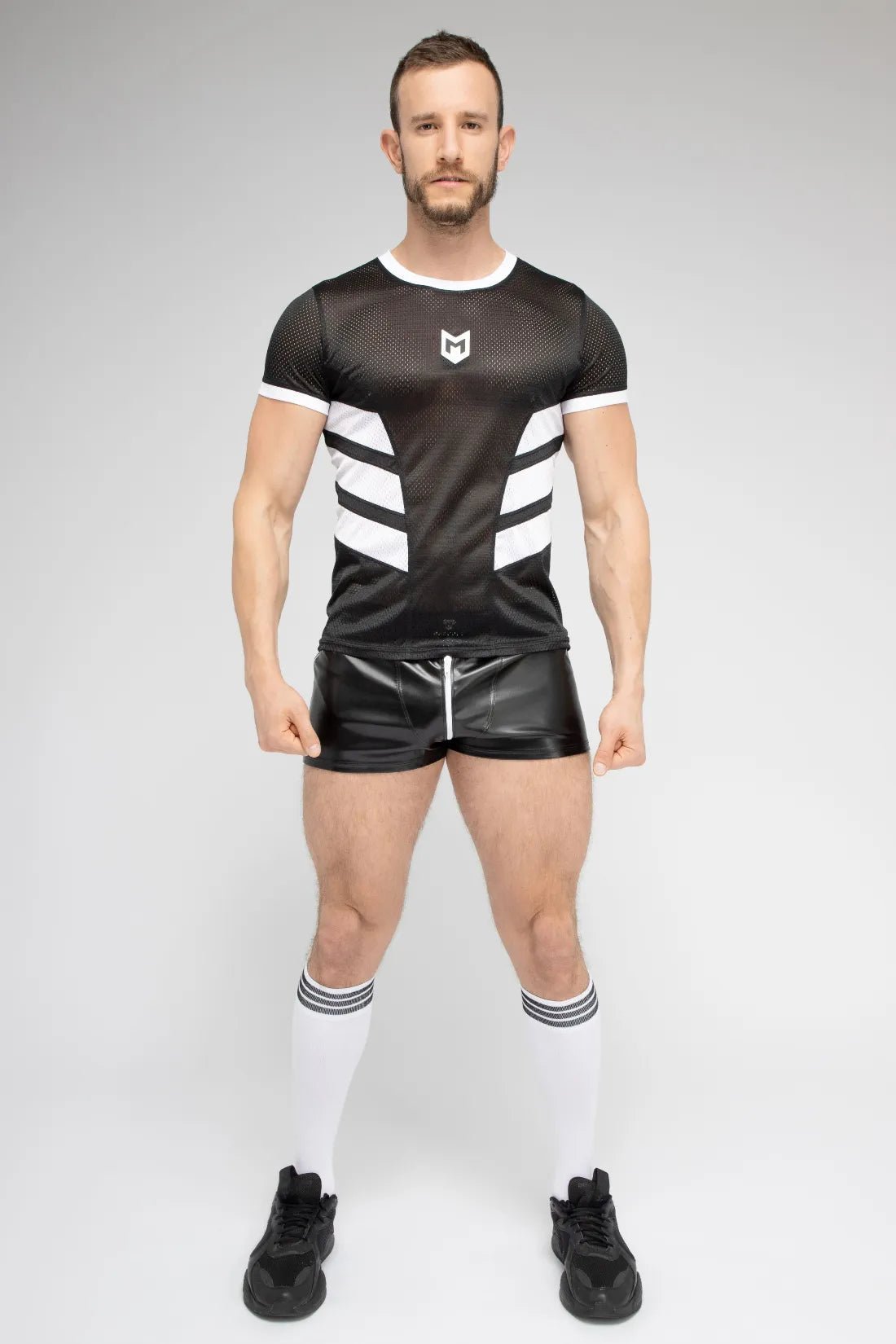 Skulla. Mesh T-Shirt. Black+White - MTS103-Y1 - www.maskulo.berlin - Local store