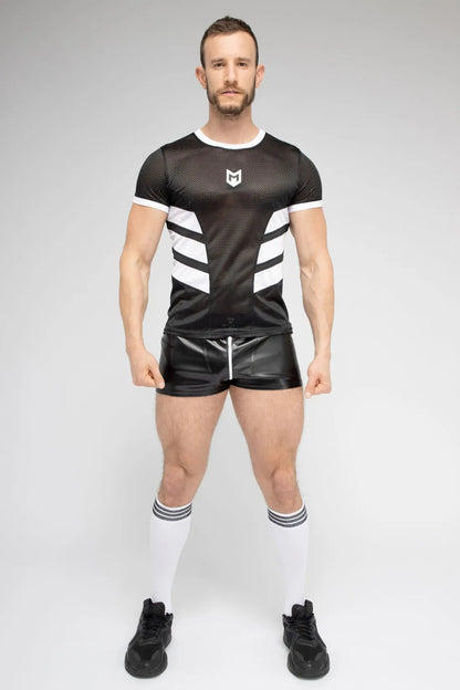 Skulla. Mesh T-Shirt. Black+White - MTS103-Y1 - www.maskulo.berlin - Local store
