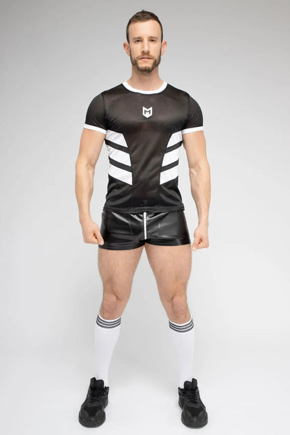 Skulla. Mesh T-Shirt. Black+White - MTS103 - Y1 - www.maskulo.berlin - Local store