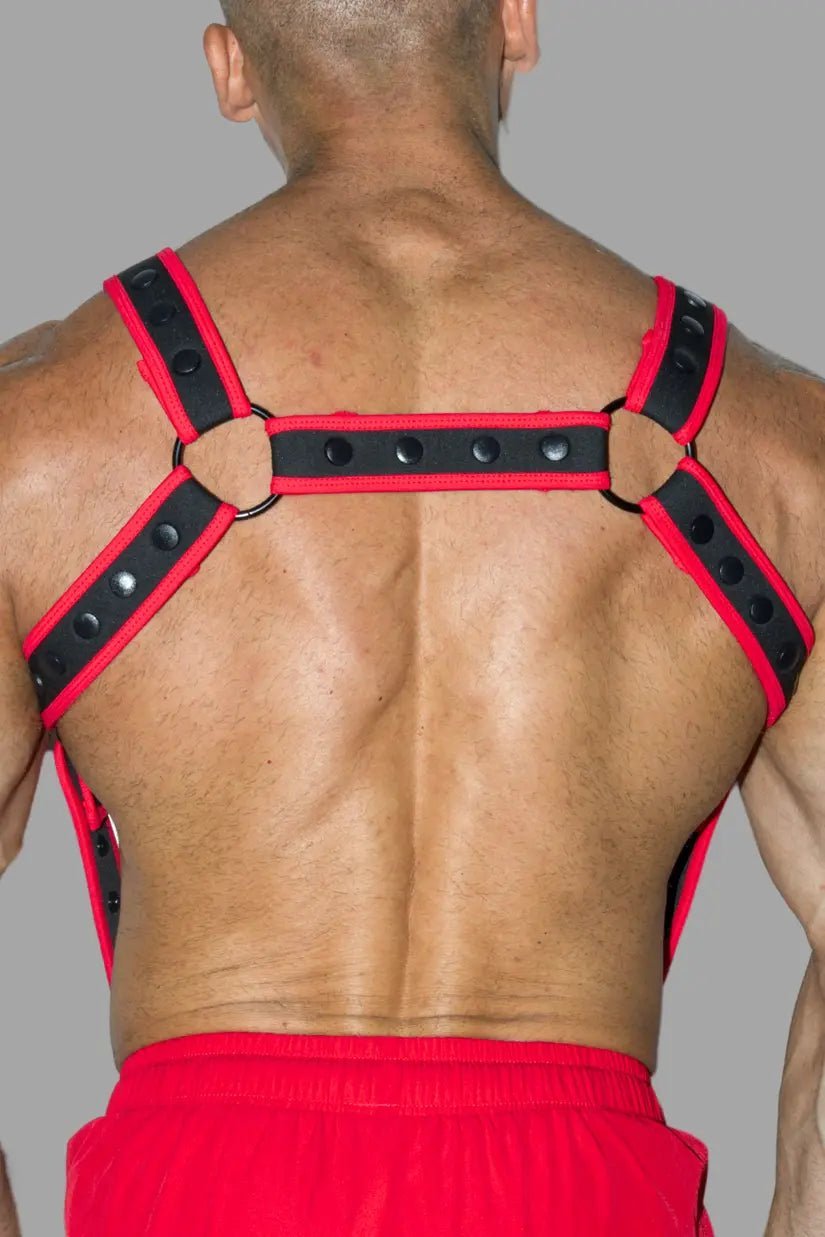 Steve Hexguard Body Harness. Black + Red - MHR213-YX - www.maskulo.berlin - Local store