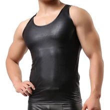 Stretchy PU Leather Tank Top - NTP324-Y1 1 - www.maskulo.berlin Local City Store