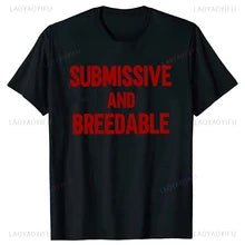Submissive and Breedable Print T-Shirt. Black + Red - NTS324-Y1 - www.maskulo.berlin - Local store