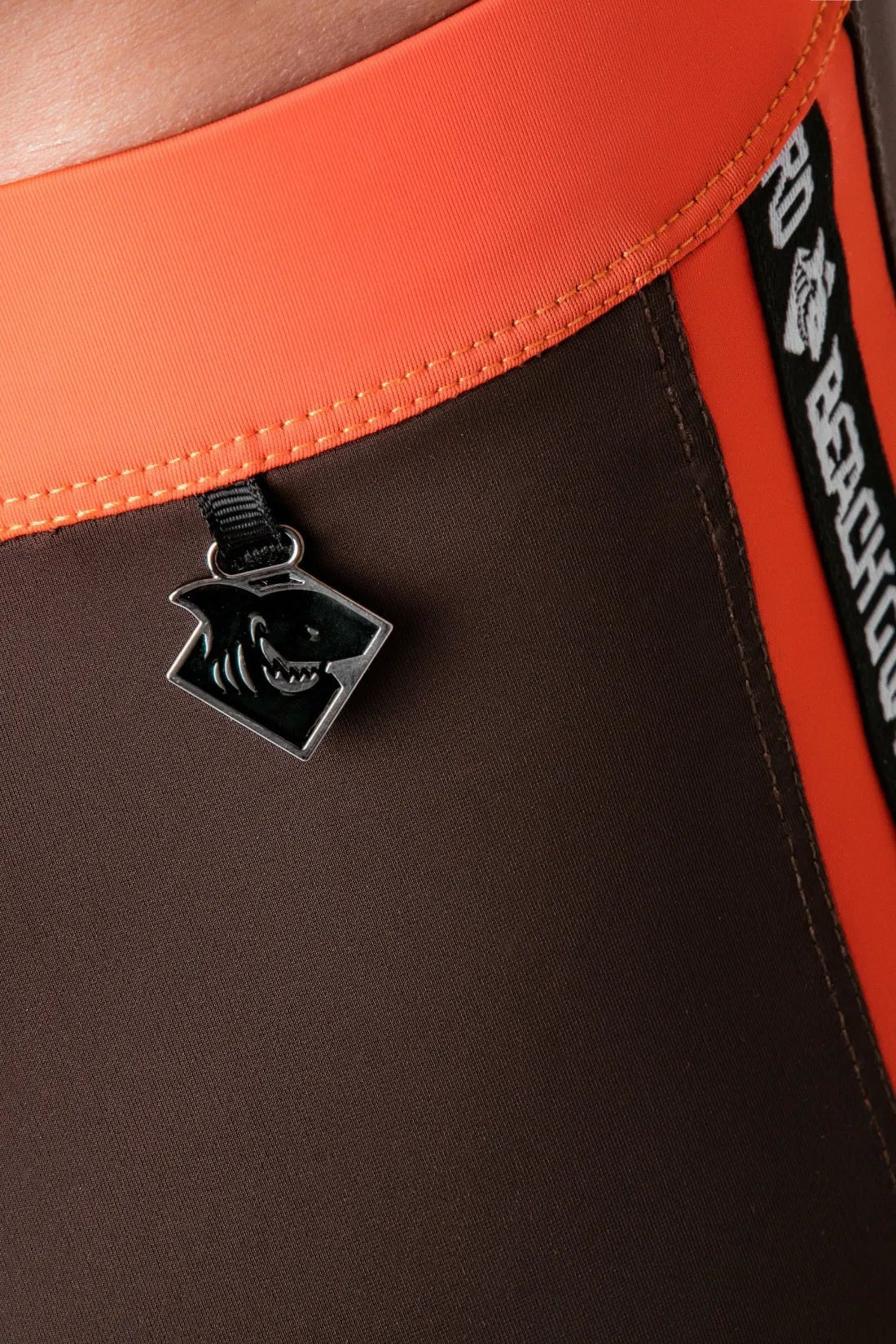 Swimming Trunk Shorts With Zip Imitation. Brown And Orange - MSW105-Y1 - www.maskulo.berlin - Local store