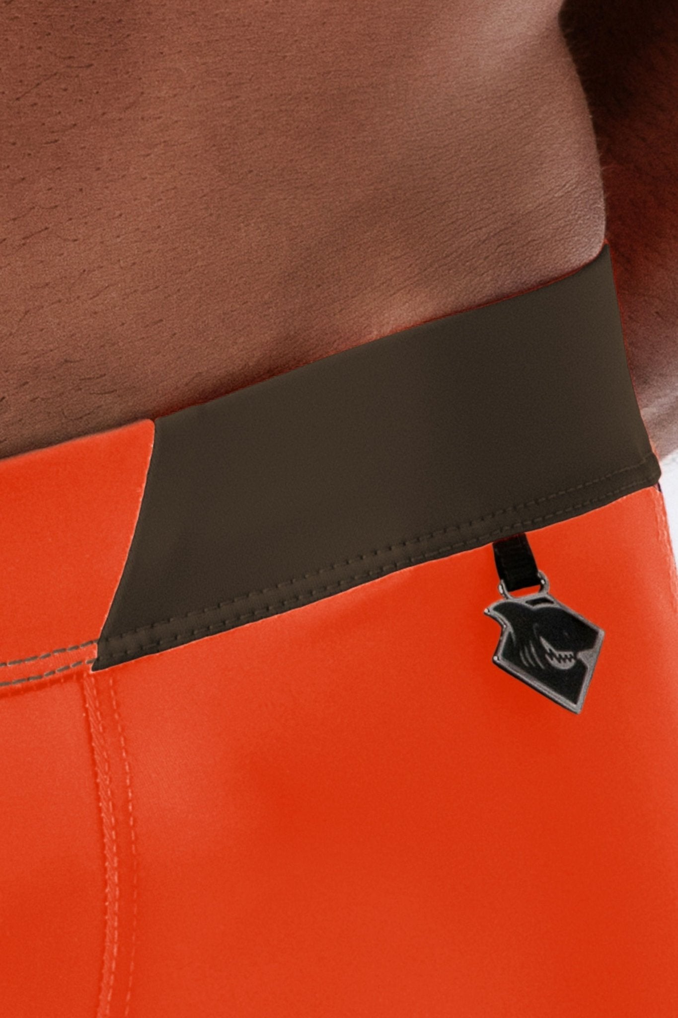 Swimming Trunk Shorts With Zip Imitation On The Front. Orange+Brown - MSW104-Y1 - www.maskulo.berlin - Local store