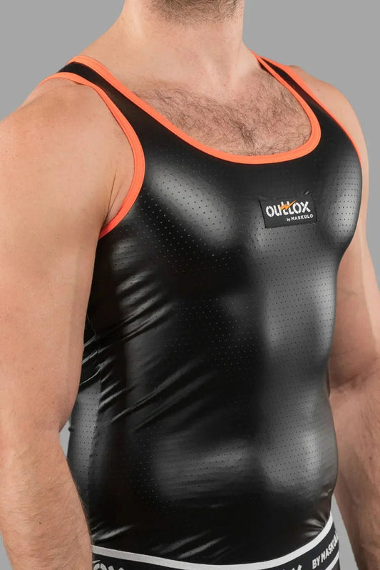 Tank Top. Black And Orange - XTP106-Y1 2 - www.maskulo.berlin Local City Store