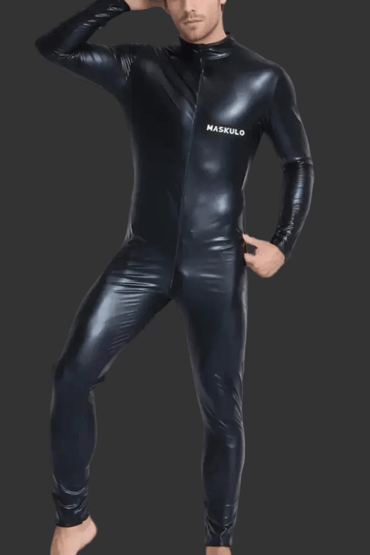 Thick Vinyl Full Body Suit with sleeves &pn - MST107-Y1 - www.maskulo.berlin - Local store