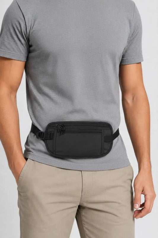 Thin Lightweight Waist Bag. Black - NBG320-YX - www.maskulo.berlin - Local store