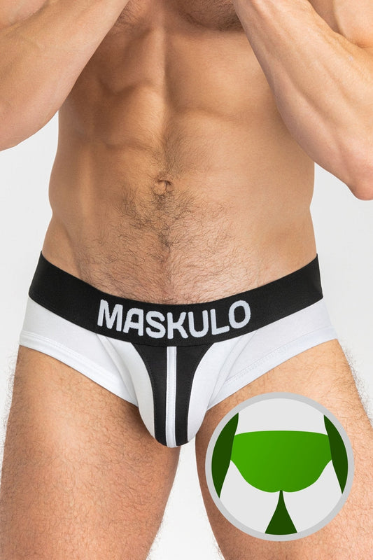 Tiger Briefs Pouch-Snap. White+Black - MBR138-Y1 - www.maskulo.berlin - Local store