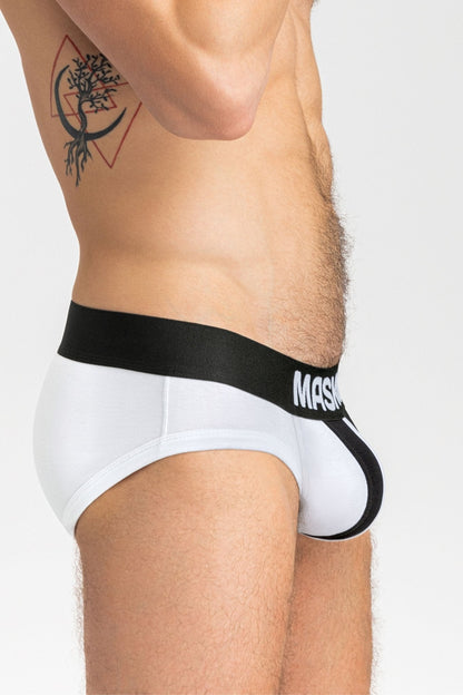 Tiger Briefs Pouch-Snap. White+Black - MBR138-Y1 - www.maskulo.berlin - Local store