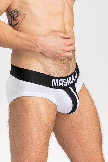 Tiger Briefs Pouch-Snap. White+Black - MBR138-Y1 - www.maskulo.berlin - Local store