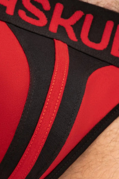 Tiger Jock With Pouch-Snap. Black And Red - MJS148-Y1 - www.maskulo.berlin - Local store