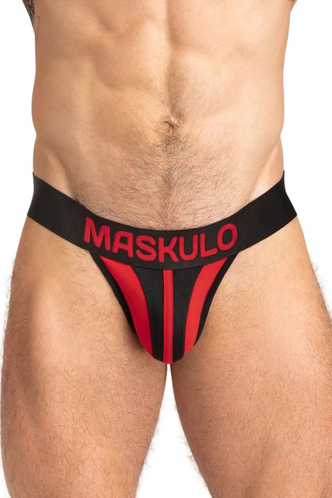 Tiger Jock With Pouch-Snap. Black And Red - MJS148-Y1 - www.maskulo.berlin - Local store