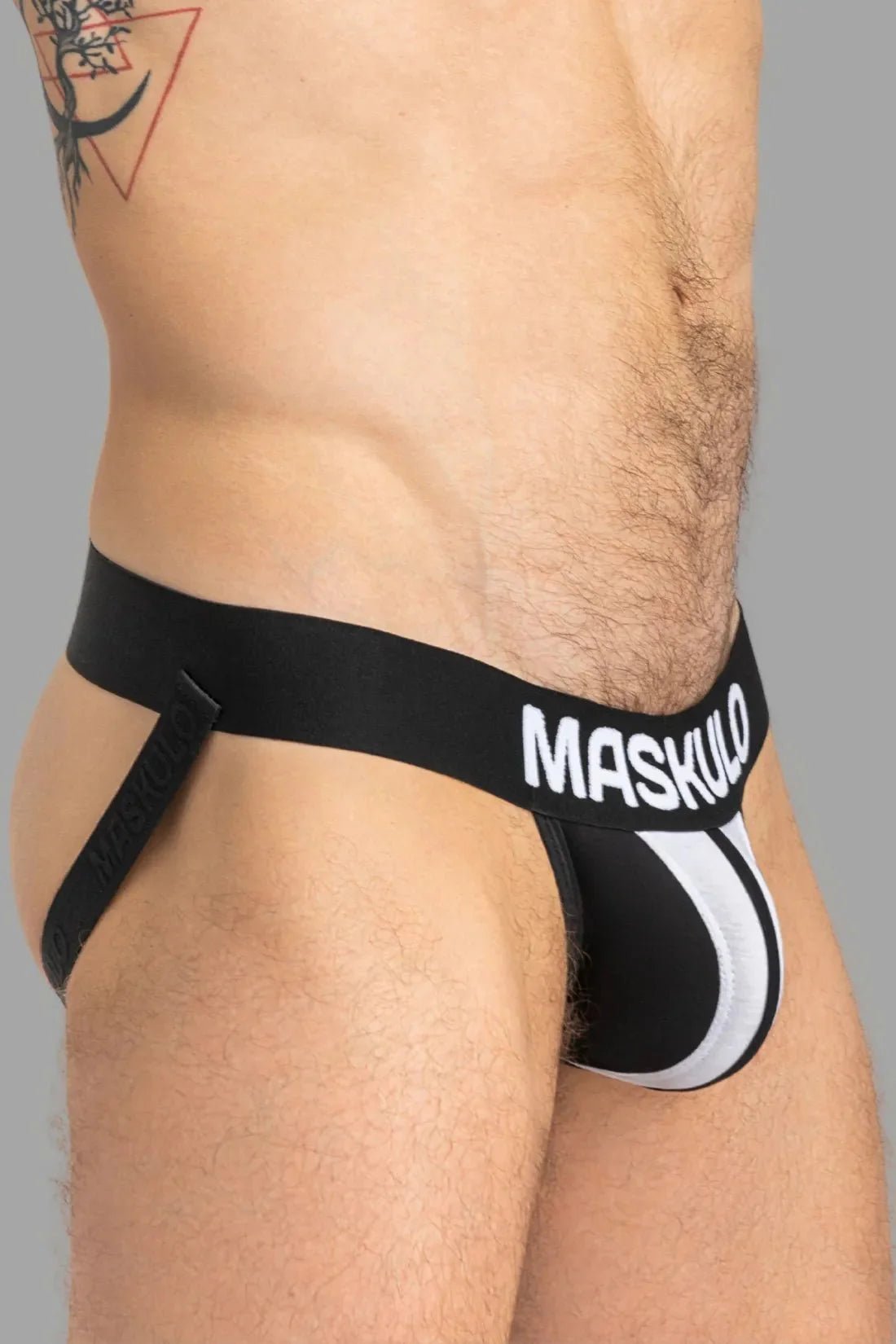 Tiger Jock With Pouch-Snap. Black And White - MJS151-Y1 3 - www.maskulo.berlin Local City Store