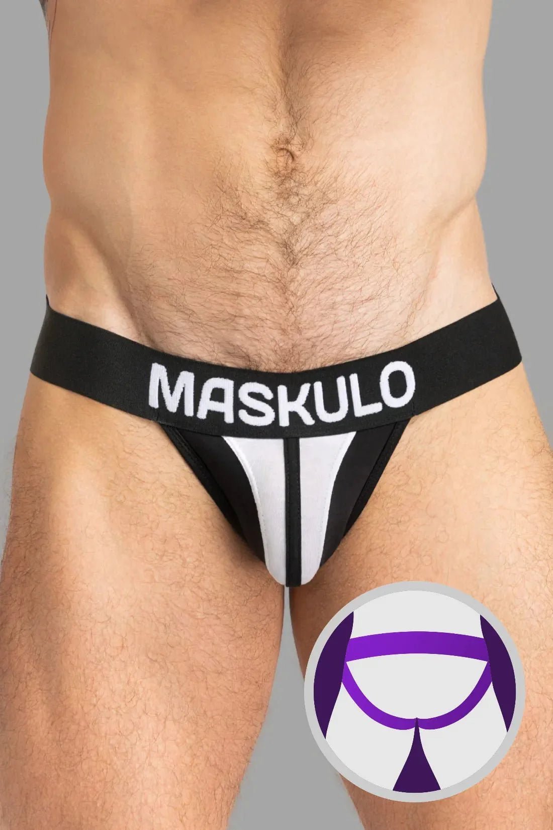 Tiger Jock With Pouch-Snap. Black And White - MJS151-Y1 1 - www.maskulo.berlin Local City Store