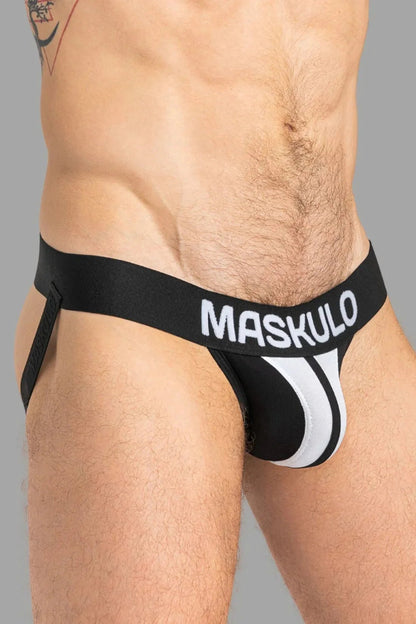 Tiger Jock With Pouch-Snap. Black And White - MJS151-Y1 2 - www.maskulo.berlin Local City Store