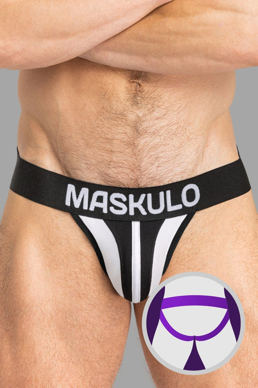 Tiger Jock With Pouch-Snap. White And Black - MJS150-Y1 - www.maskulo.berlin - Local store