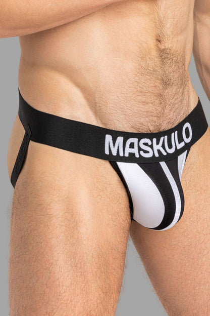 Tiger Jock With Pouch-Snap. White And Black - MJS150-Y1 2 - www.maskulo.berlin Local City Store
