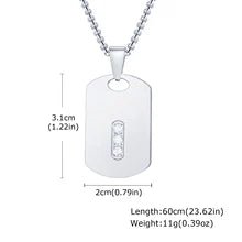 Triple Stone Dog Tag Necklace - NQ1503-YX - www.maskulo.berlin - Local store