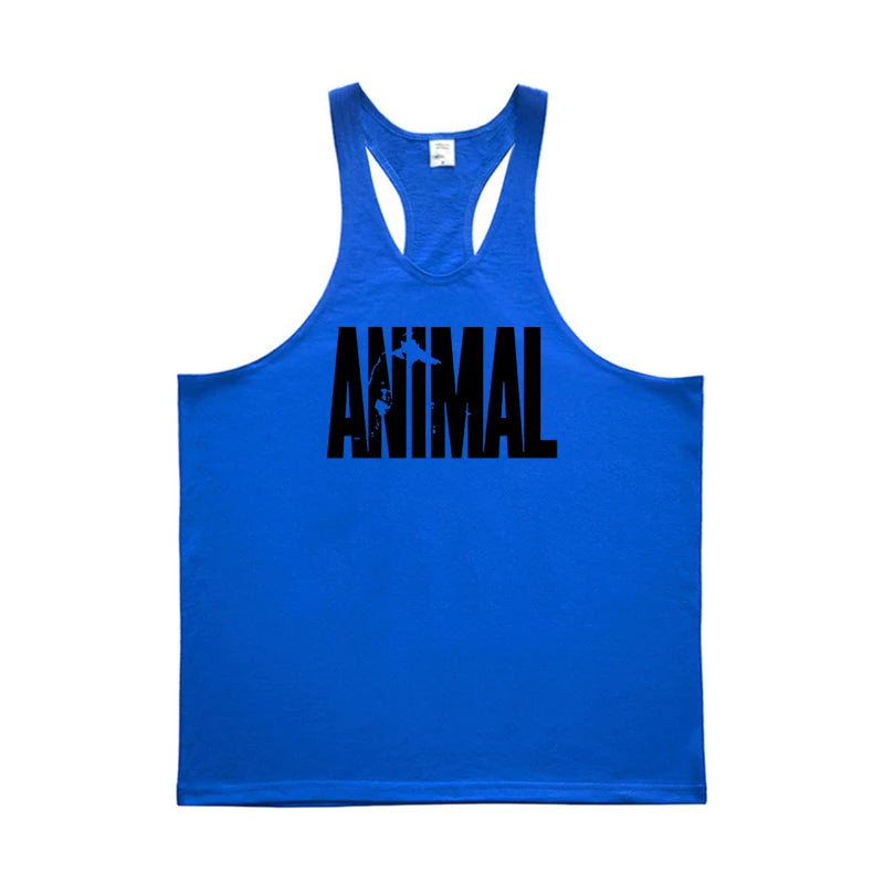 Gym Tank Top 'Animal'. Blue