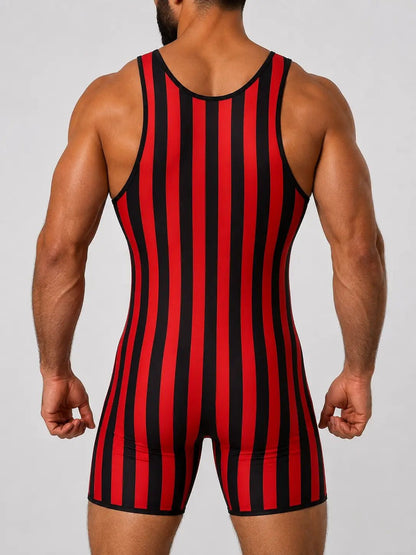 Vertical Stripes Singlet. Red + Black - NSG332-Y1 2 - www.maskulo.berlin Local City Store