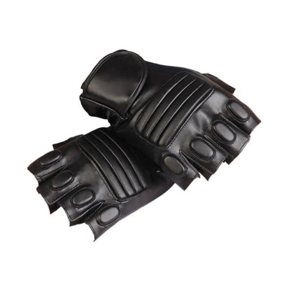 Workout Padded Fingerless gloves. PU leather Black - NQ3100-YX 4 - www.maskulo.berlin Local City Store