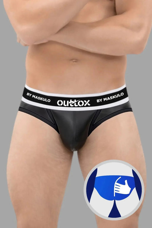Wrapped Rear Briefs With Snap Codpiece. Black - XBR115-Y1 - www.maskulo.berlin - Local store