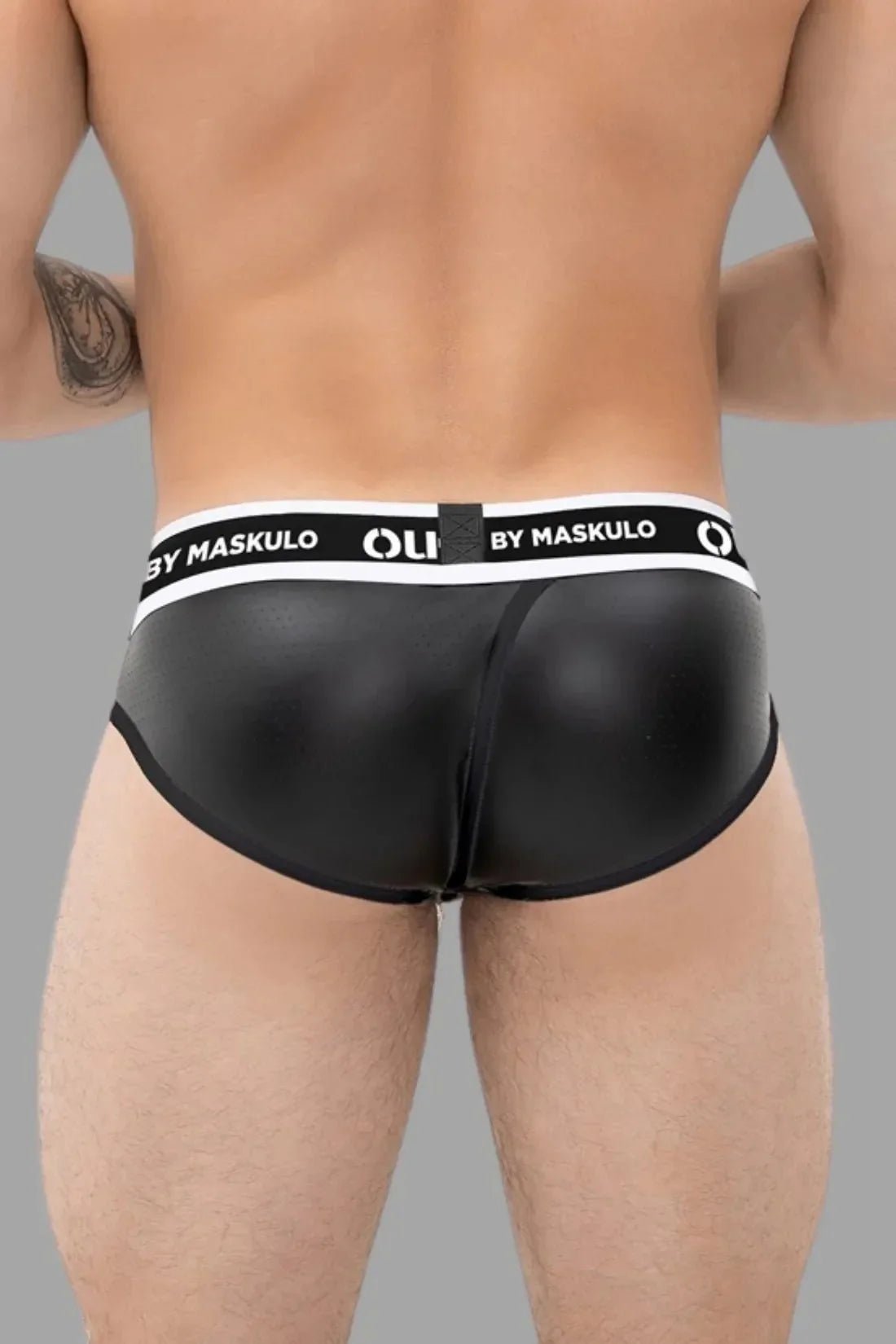 Wrapped Rear Briefs With Snap Codpiece. Black - XBR115-Y1 3 - www.maskulo.berlin Local City Store