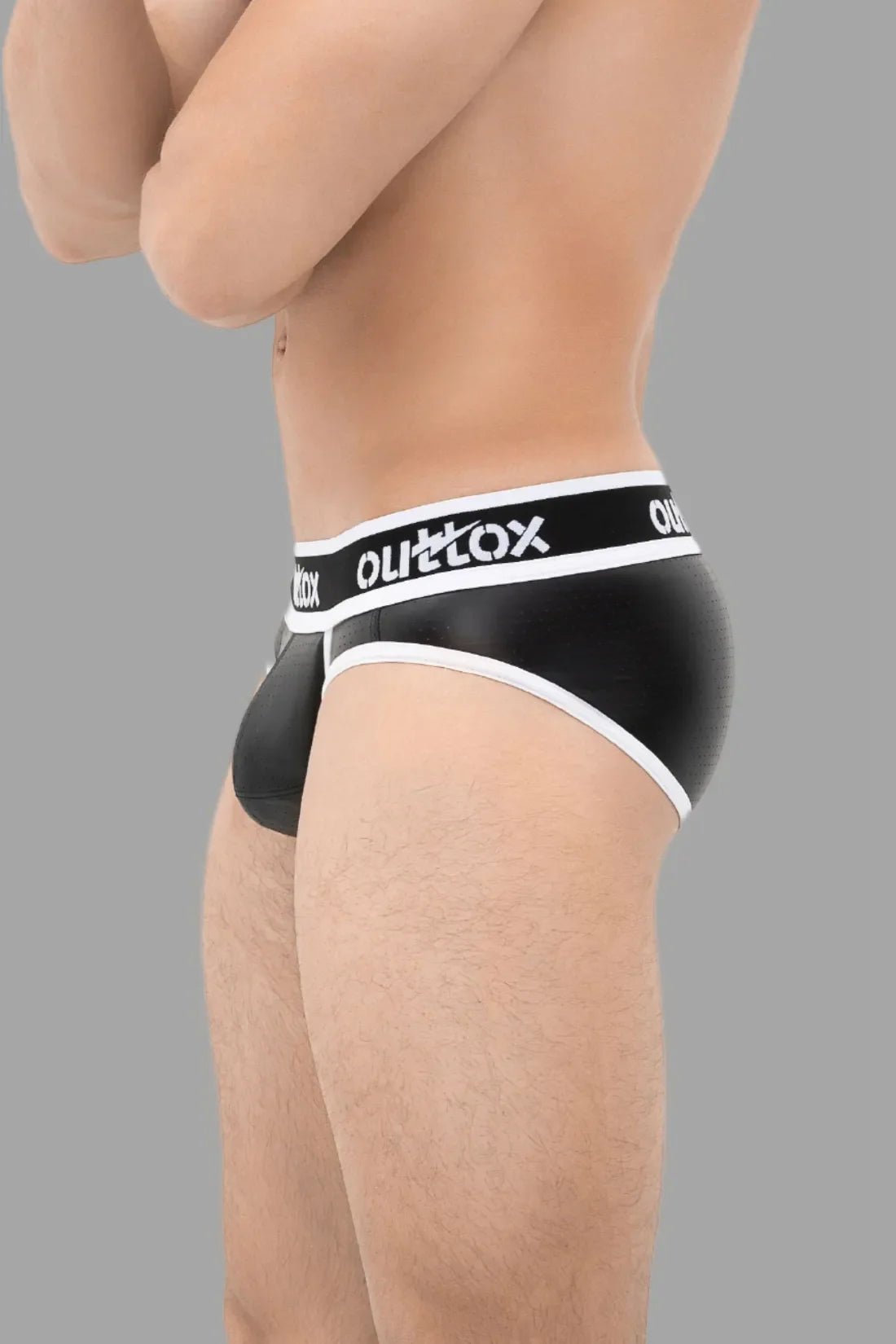 Wrapped Rear Briefs With Snap Codpiece. Black+White - XBR111-Y1 - www.maskulo.berlin - Local store