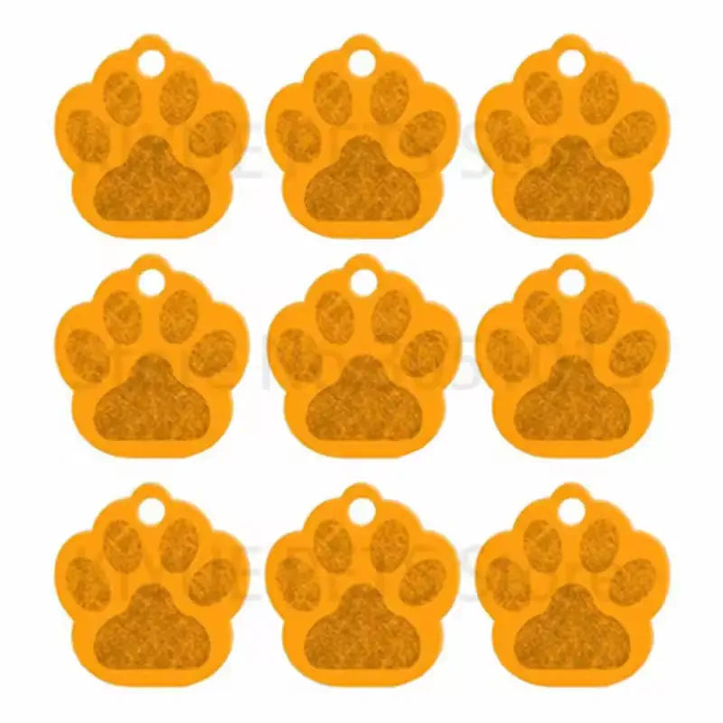 Puppy Paw 28 mm Metal Tag Keychain. Yellow Yolk