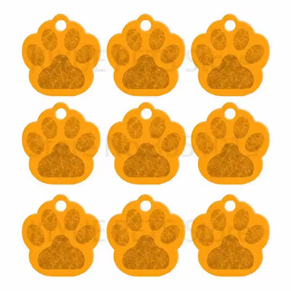 Puppy Paw 28 mm Metal Tag Keychain. Yellow Yolk
