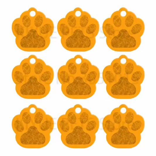 Puppy Paw 28 mm Metal Tag Keychain. Yellow Yolk