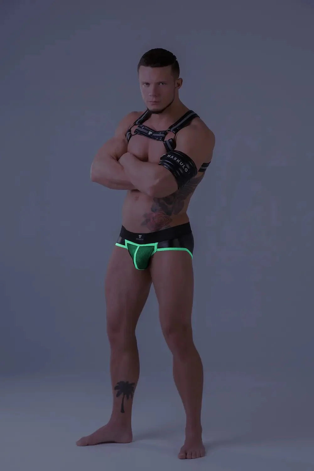 Youngero Classic. Open Rear Briefs. Green Neon