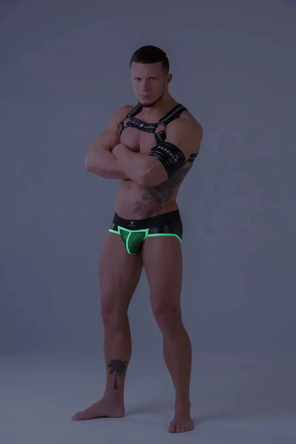 Youngero Classic. Open Rear Briefs. Green Neon