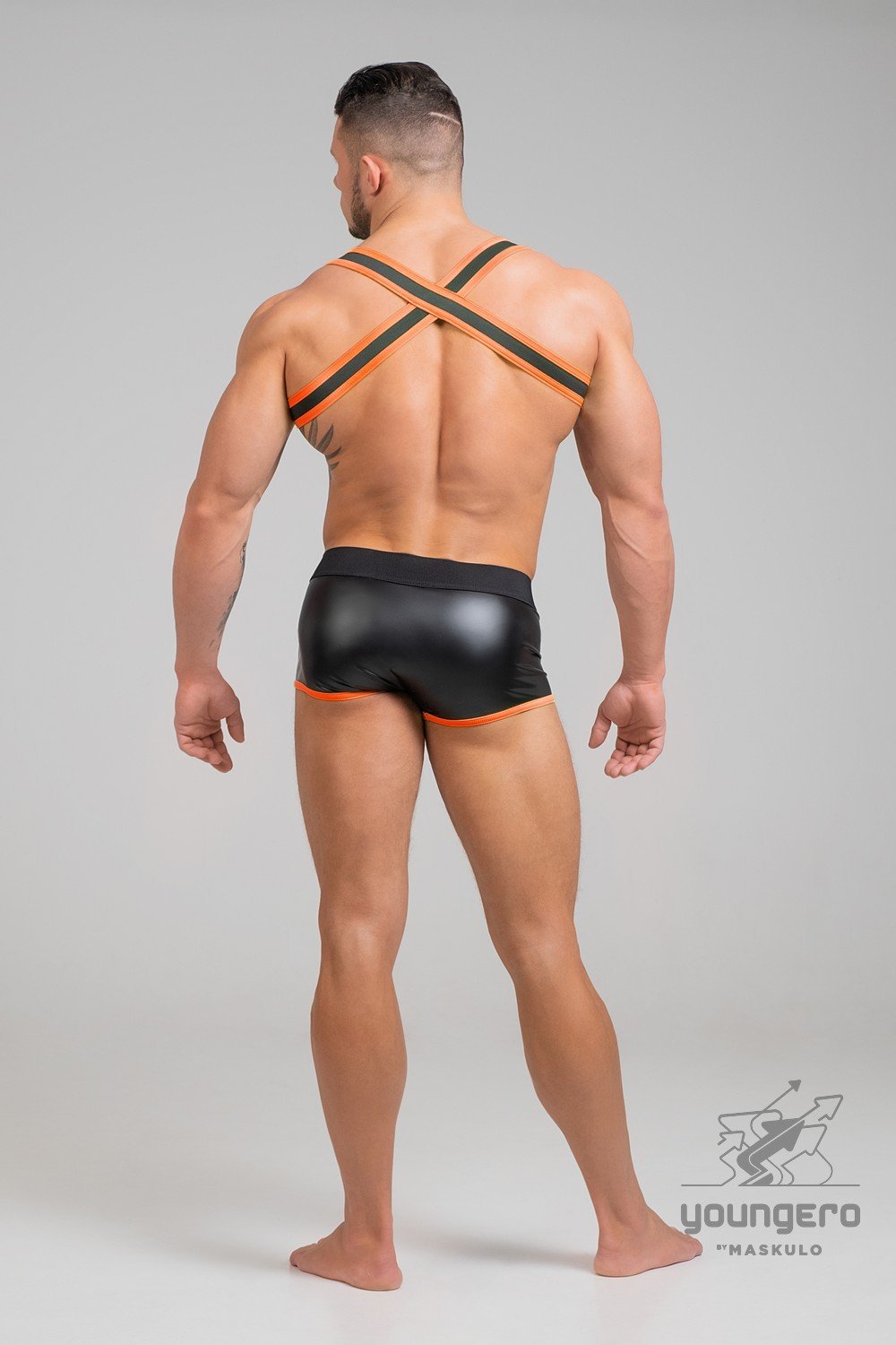 Youngero. Bulldog Elastic Harness. White Neon - MHR145-Y1 - www.maskulo.berlin - Local store