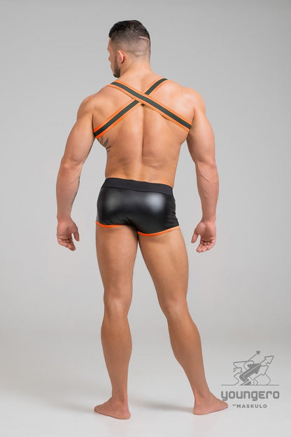 Youngero. Bulldog Elastic Harness. White Neon - MHR145-Y1 - www.maskulo.berlin - Local store