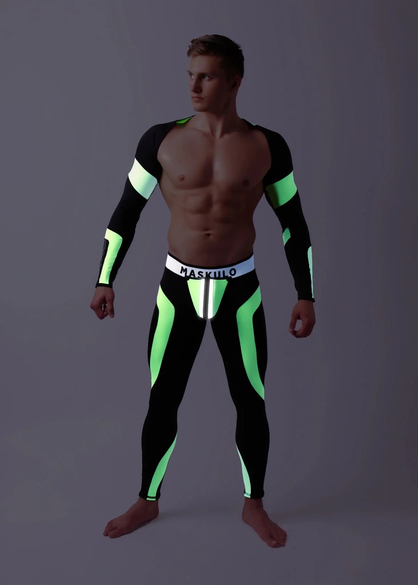 Youngero Classic. Crop Top. Long Sleeves. Green Neon - MTP157-Y1 6 - www.maskulo.berlin Local City Store