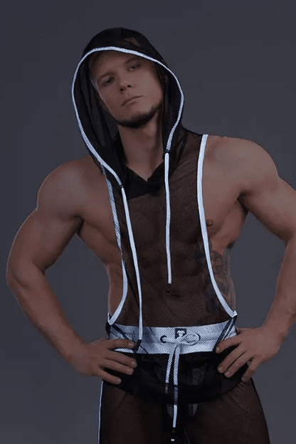Youngero Classic. Mesh Hoodie Top. White - MTP166-Y1 1 - www.maskulo.berlin Local City Store