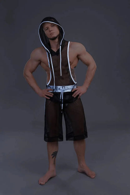 Youngero Classic. Mesh Hoodie Top. White - MTP166-Y1 5 - www.maskulo.berlin Local City Store