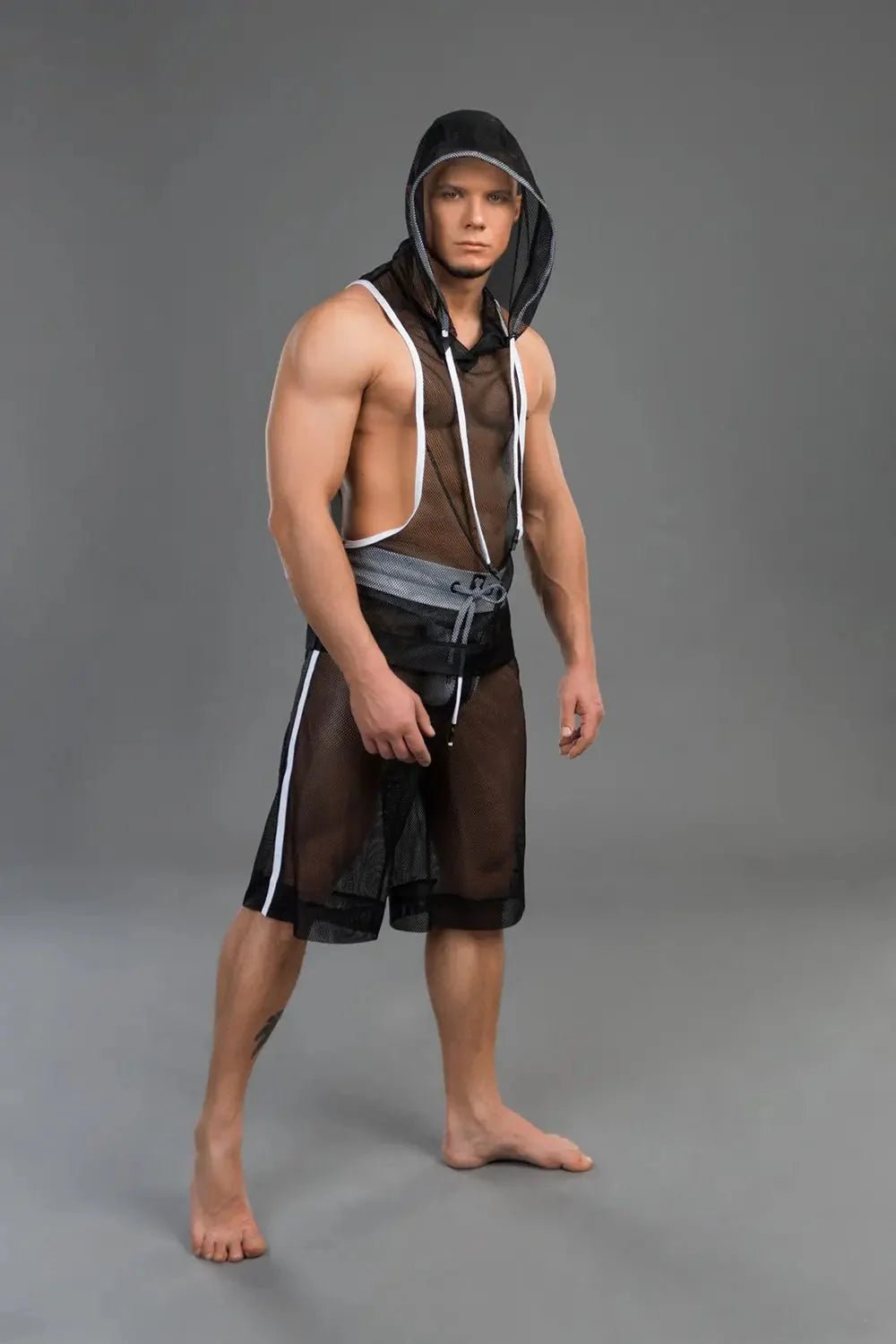 Youngero Classic. Mesh Hoodie Top. White - MTP166-Y1 10 - www.maskulo.berlin Local City Store