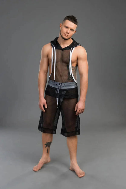 Youngero Classic. Mesh Hoodie Top. White - MTP166-Y1 4 - www.maskulo.berlin Local City Store