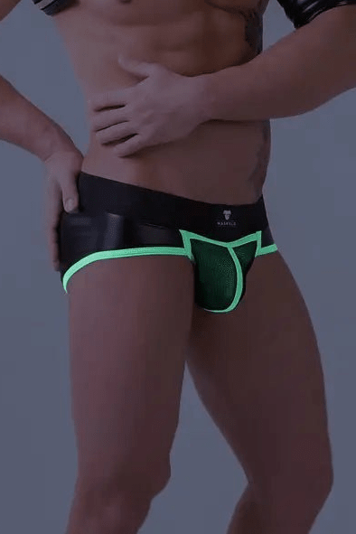 Youngero Classic. Open Rear Briefs. Green Neon - MBR150-Y1 4 - www.maskulo.berlin Local City Store
